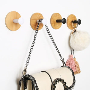 Patere autocollant bois