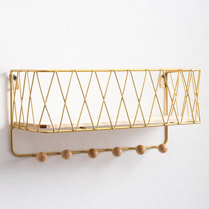 Porte Manteau Grillage Grand Doré