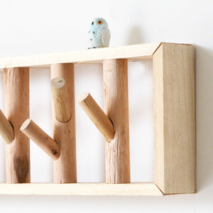 Grande Patère Murale<br> Bois Naturel