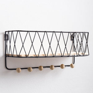 Porte Manteau Grillage Grand Noir