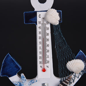 Patère Style Marin<br>Thermomètre et Coquillage