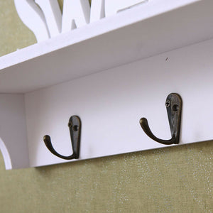 Patère Entrée <br> Avec Etagère Blanche