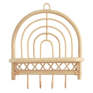 porte manteau mural rotin