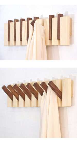 Patère Porte Manteau Mural<br>Bois Naturel