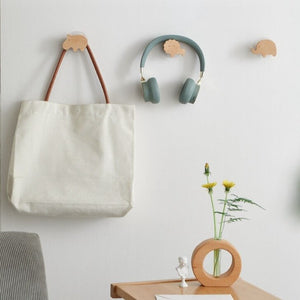 Patère bois naturel animaux