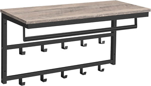 Patère Métal Etagère Robuste Grise