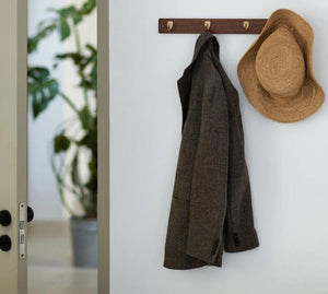 Patère murale laiton bois