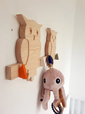 Patère Hibou <br> Bois Massif