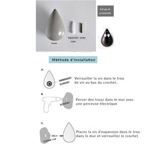 Patère Gouttes<br>D'eau Colorées