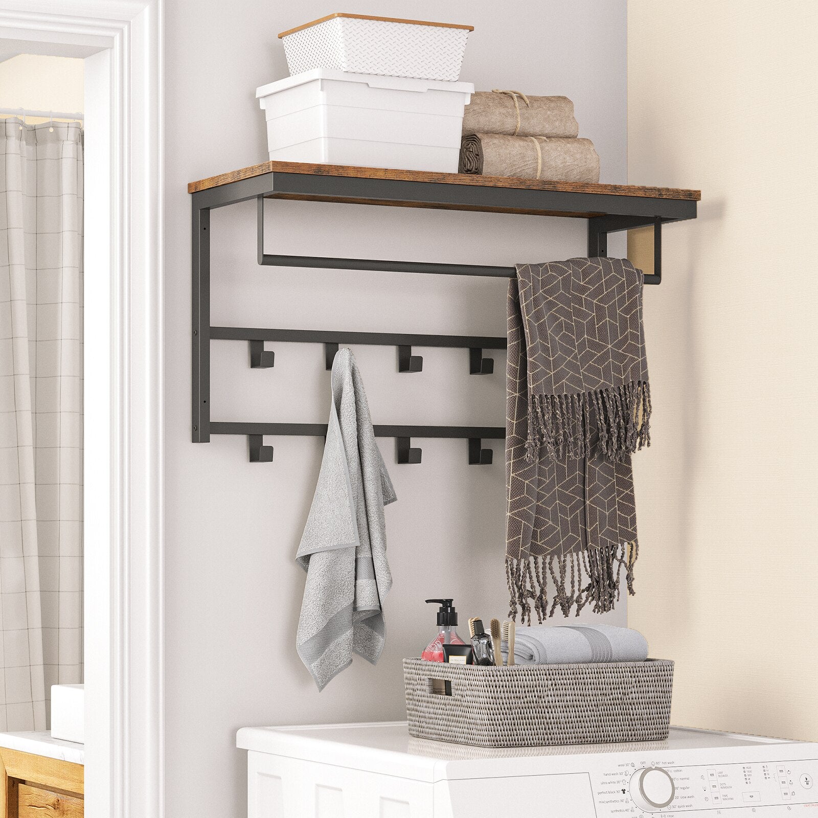 Patère Etagère Bois