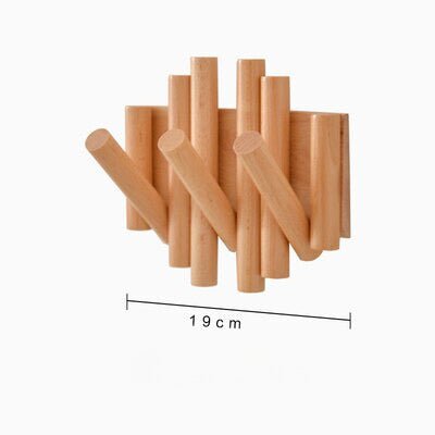 Porte Manteau Bois <br> Crochets Rétractables