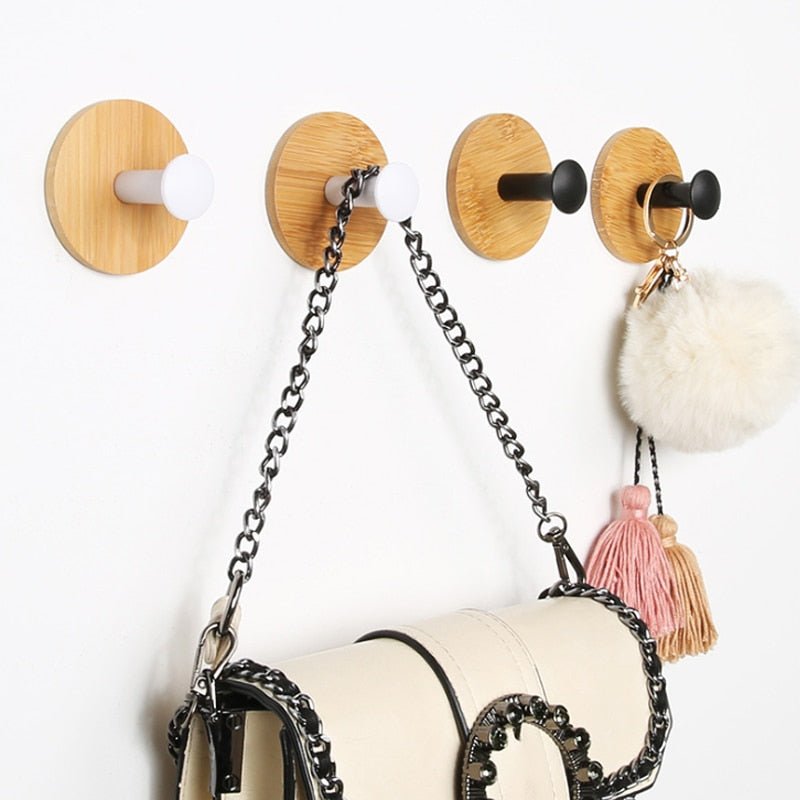 Patere autocollant bois