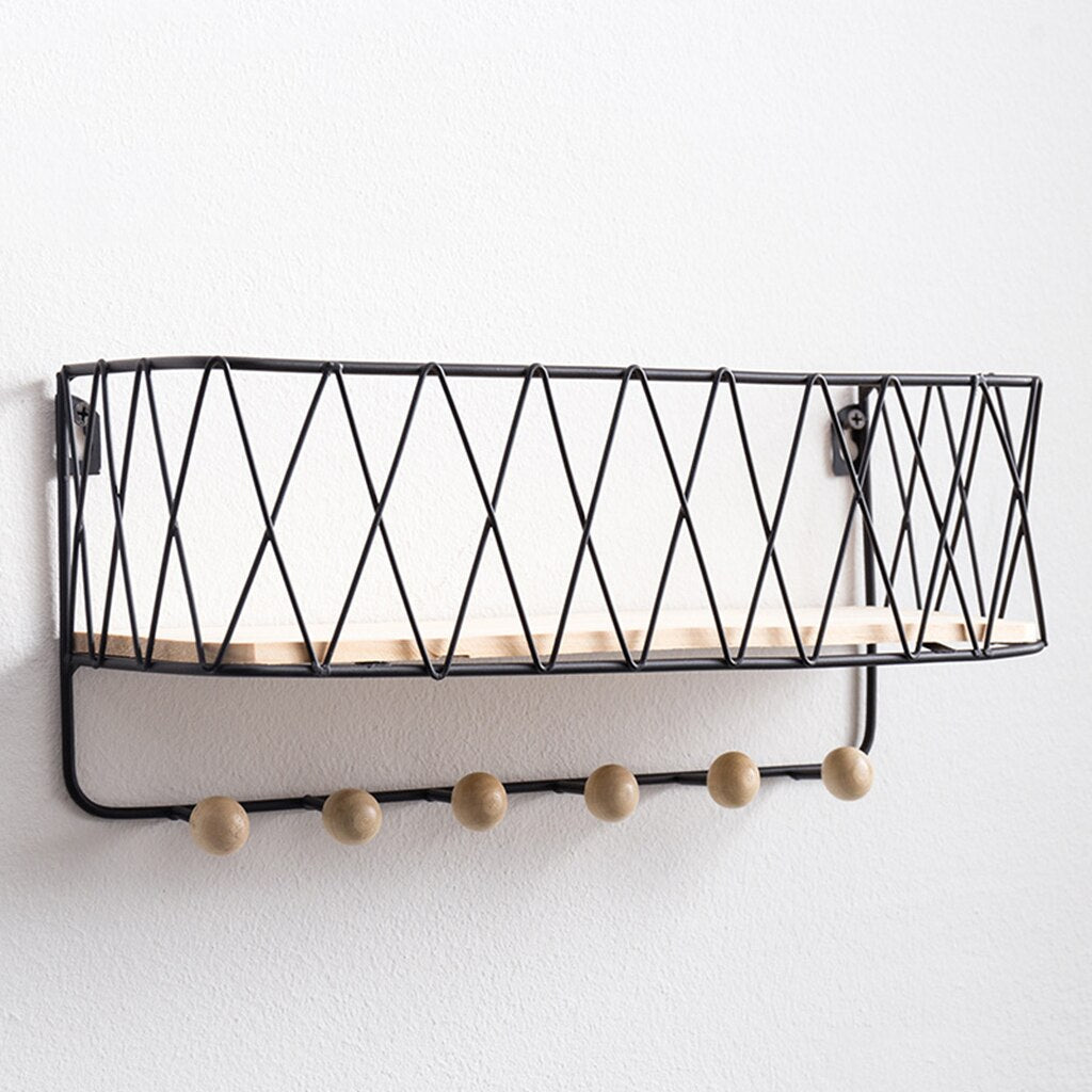 Porte Manteau Grillage Grand Noir