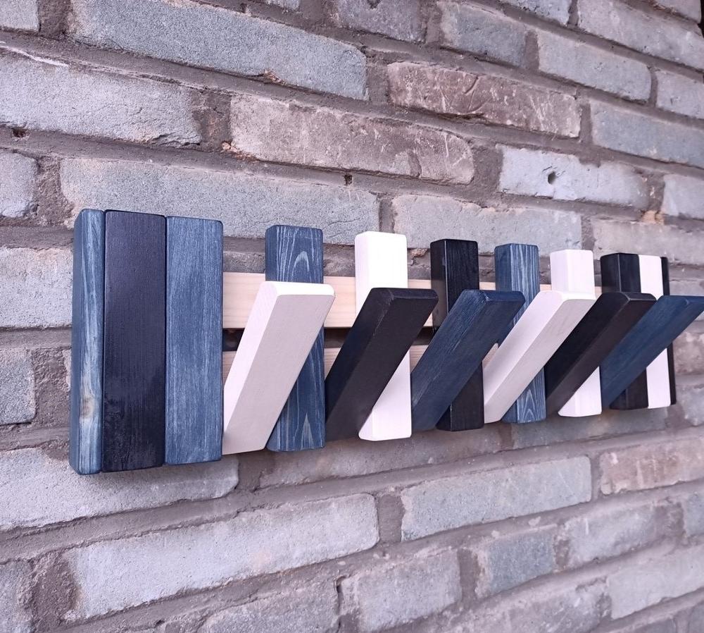 Grande Patère Noire et Blanc