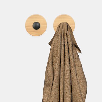 patère autocollante ronde noire