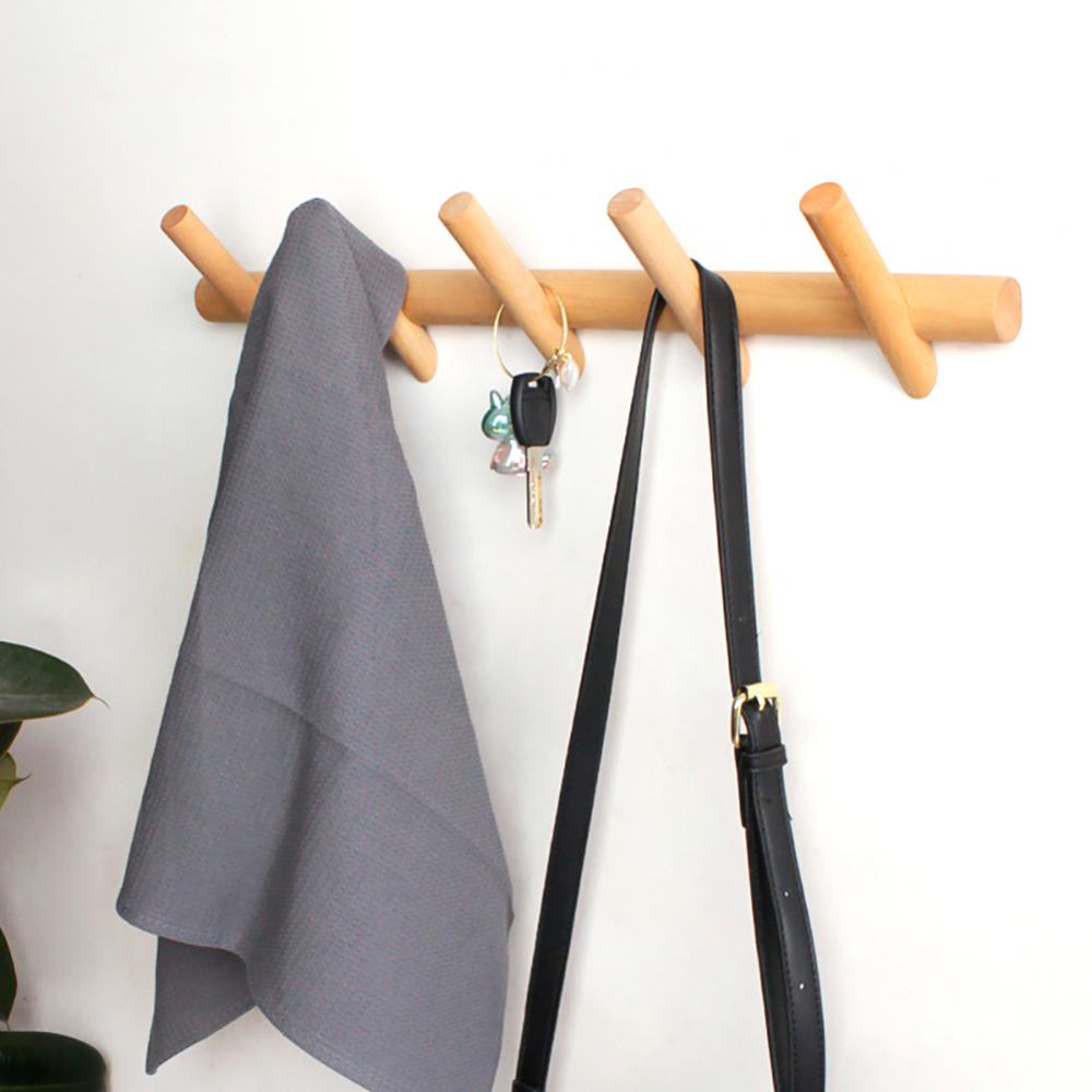 Porte manteau mural 5 pateres maron 