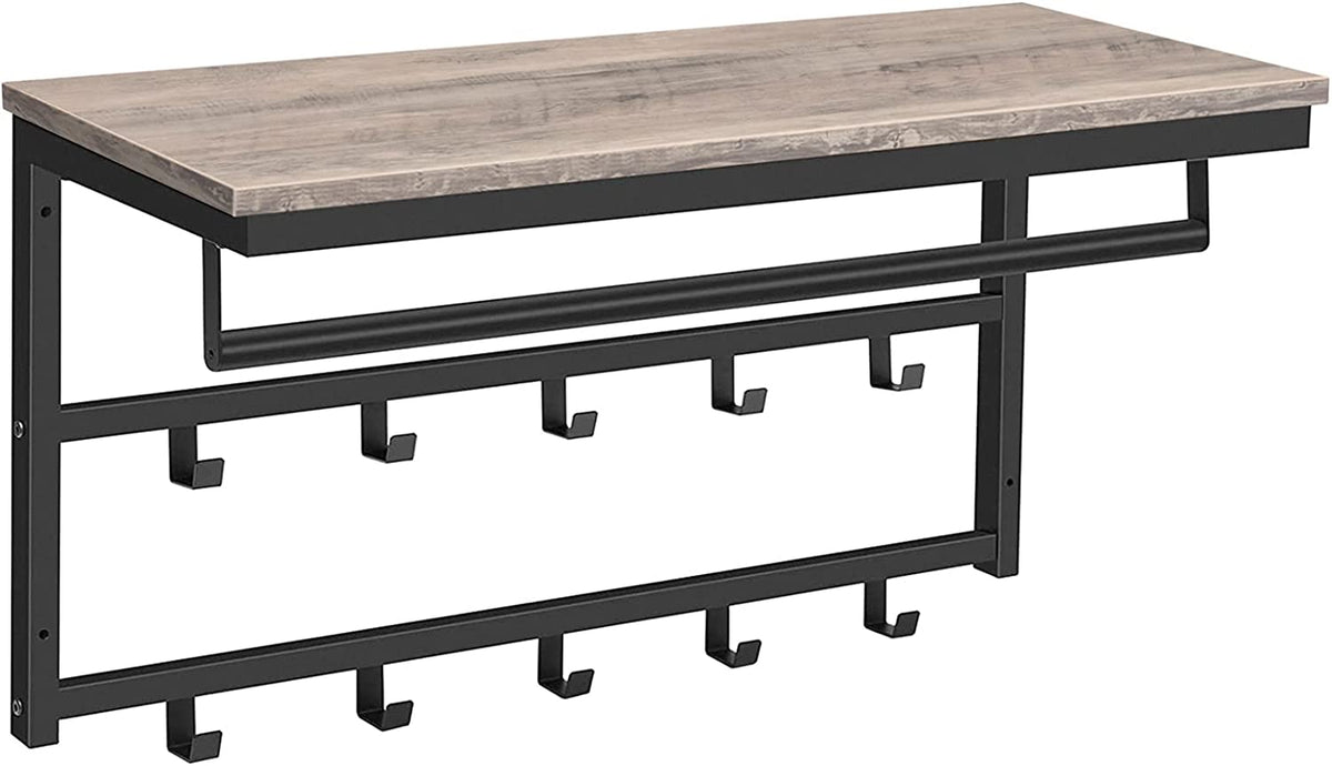 Patère Métal Etagère Robuste Grise