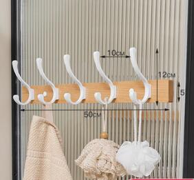 Patère bois métal vintage 5 crochets 