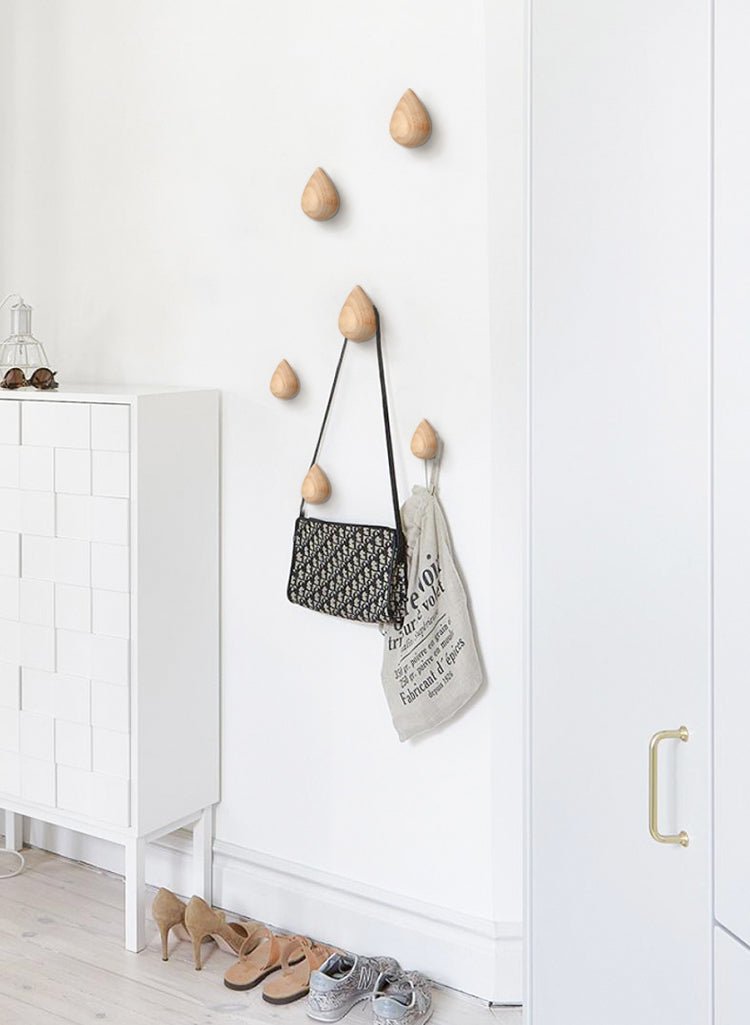 Patère en Bois en Forme <br> de Goutte d'Eau