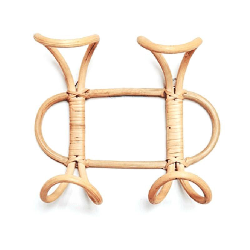 Porte manteau Rotin Chambre <br> Vintage 2 Accroches